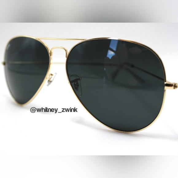 Model Display Ray-Ban Aviator Black Lens RB3025 58 / 62 Gold Frame - Picture 9 of 17